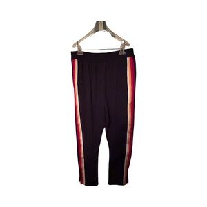 MADDEN Black Track Pants with Red and Yellow